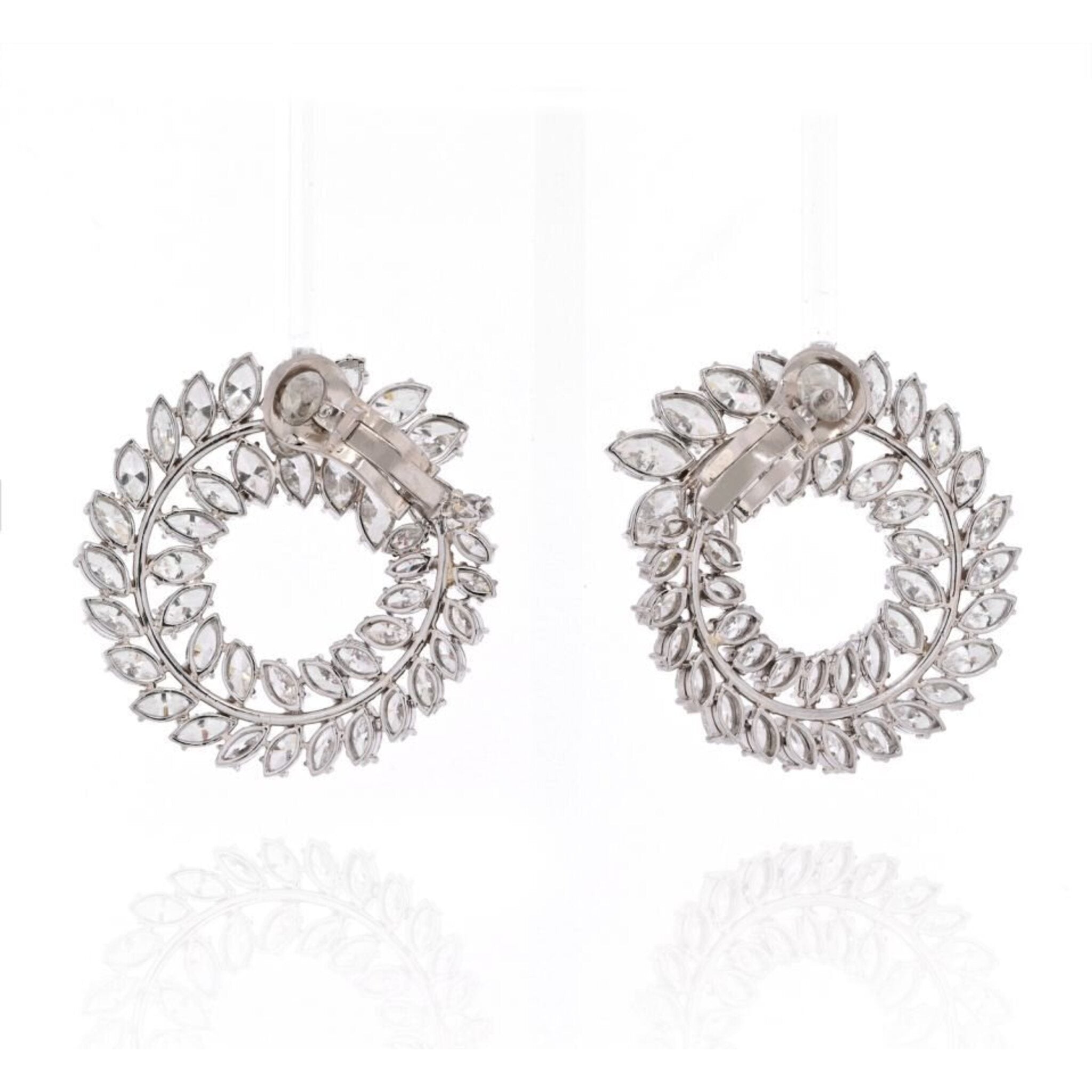 Exclusive cz earrings in platinum finish -